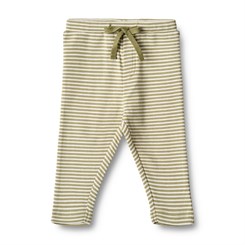 Wheat jersey pants Manfred - Sage green stripe